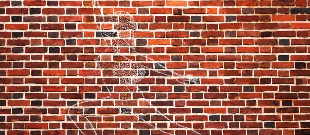 brick wall drawing with color